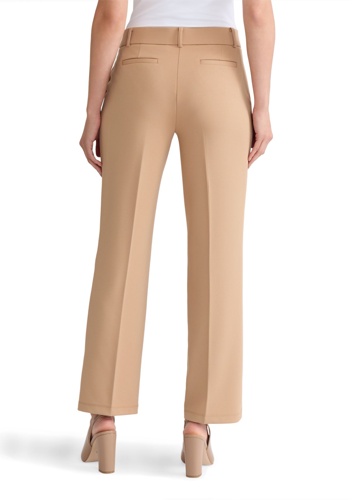 Womens Stretch Twill Pull On Trouser Leg Pants