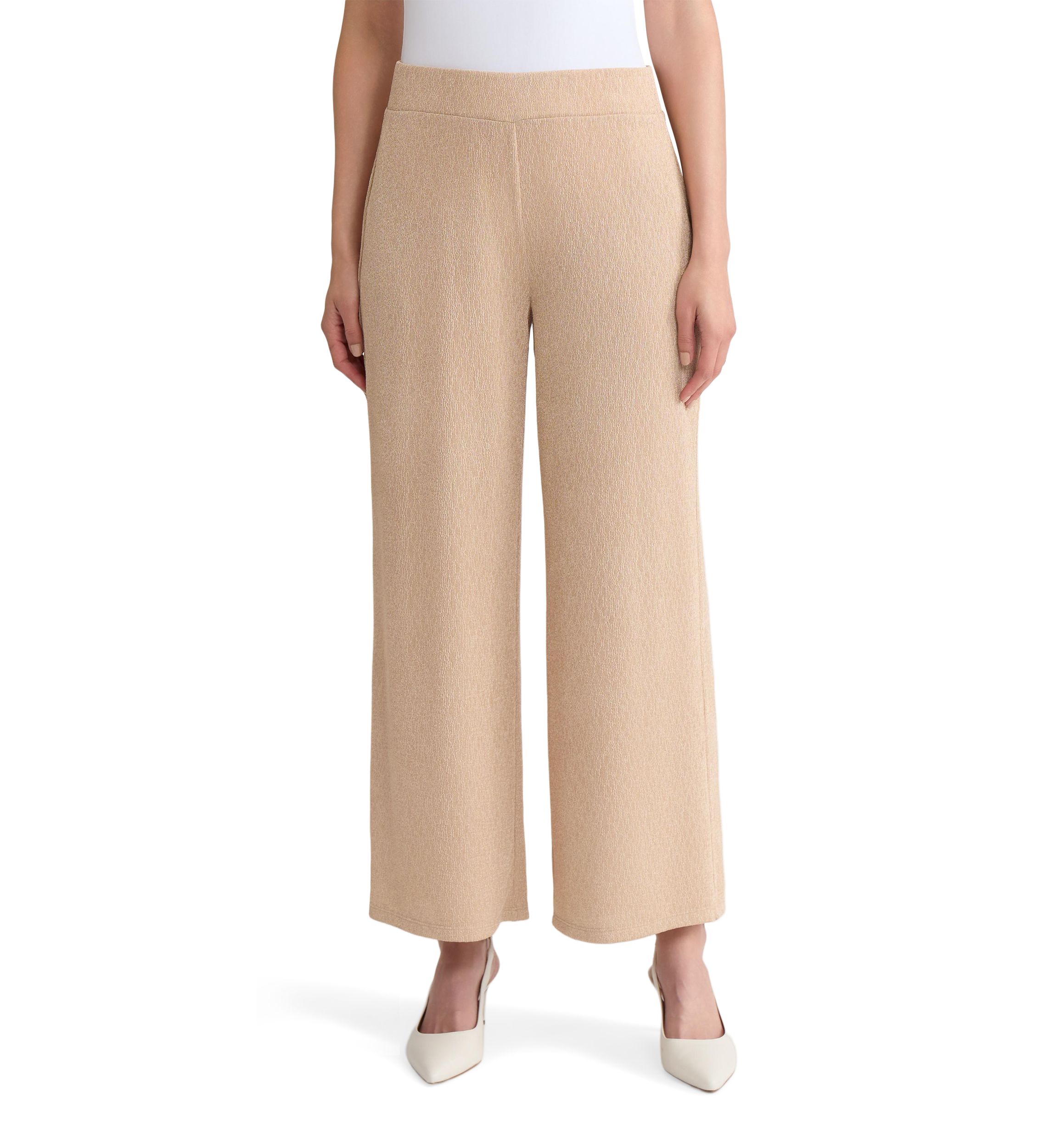 Womens Shimmer Knit Pull On Ankle Pants