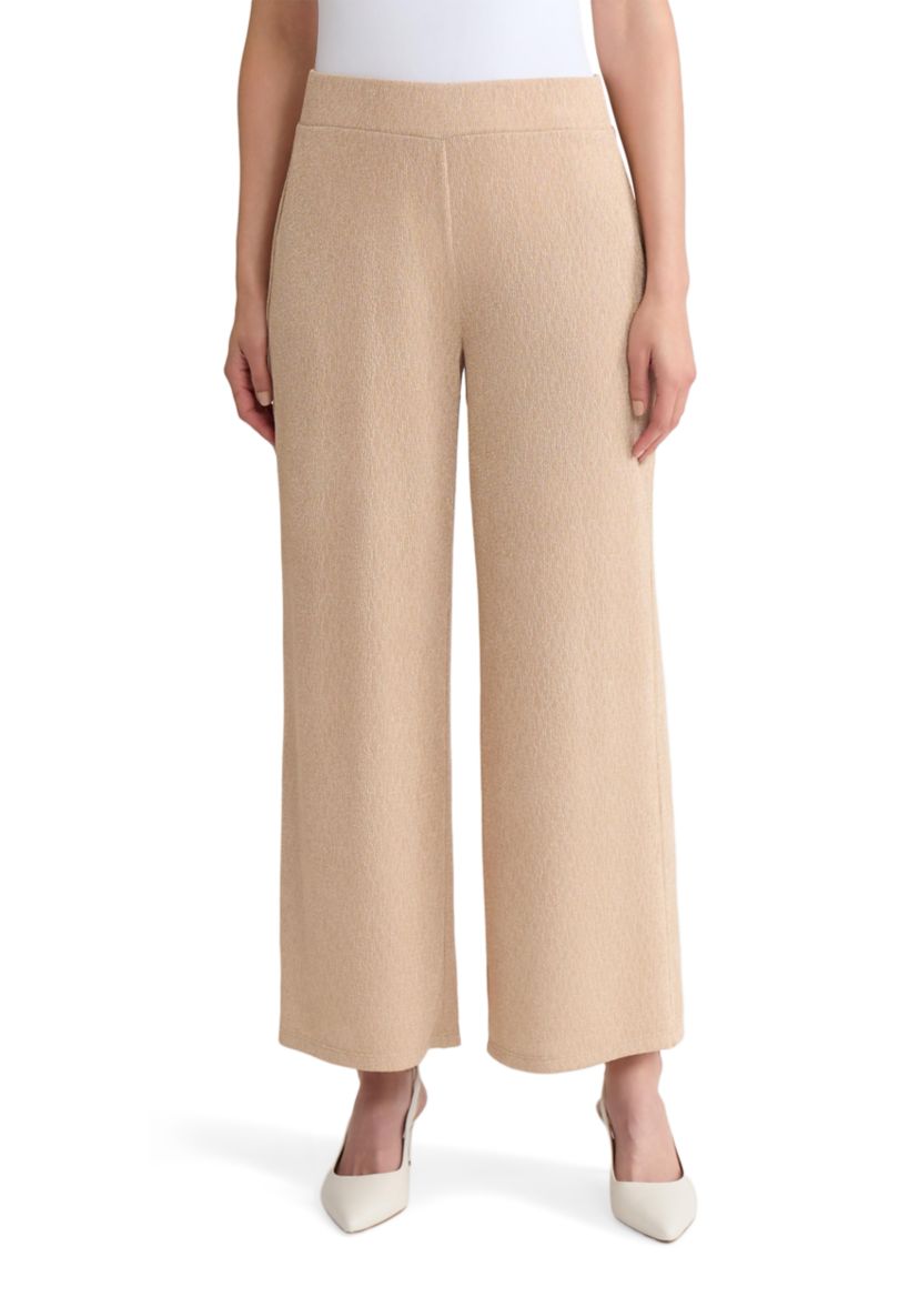 Womens Shimmer Knit Pull On Ankle Pants