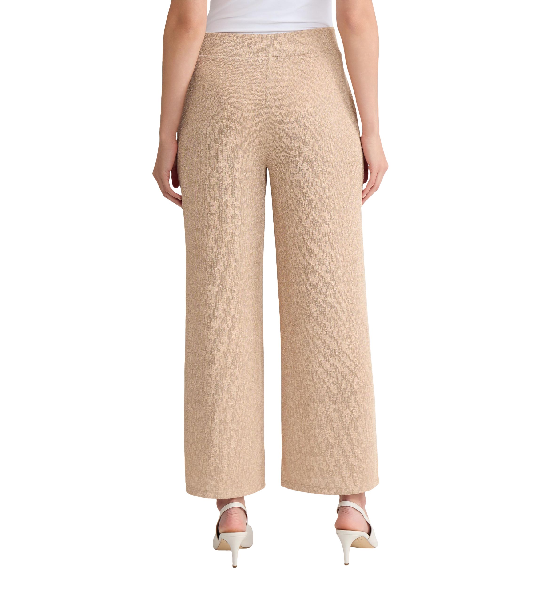 Womens Shimmer Knit Pull On Ankle Pants