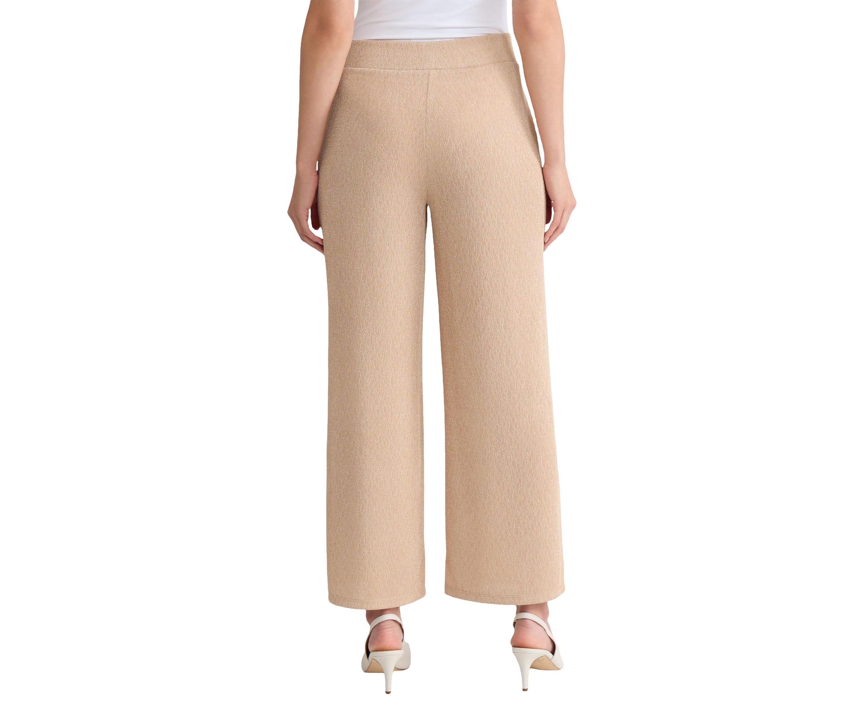Womens Shimmer Knit Pull On Ankle Pants