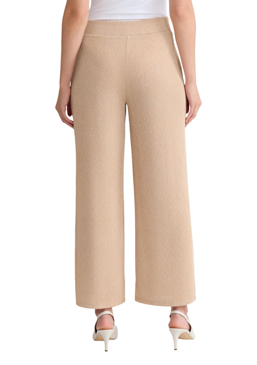 Womens Shimmer Knit Pull On Ankle Pants