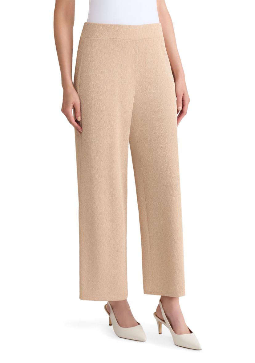 Womens Shimmer Knit Pull On Ankle Pants