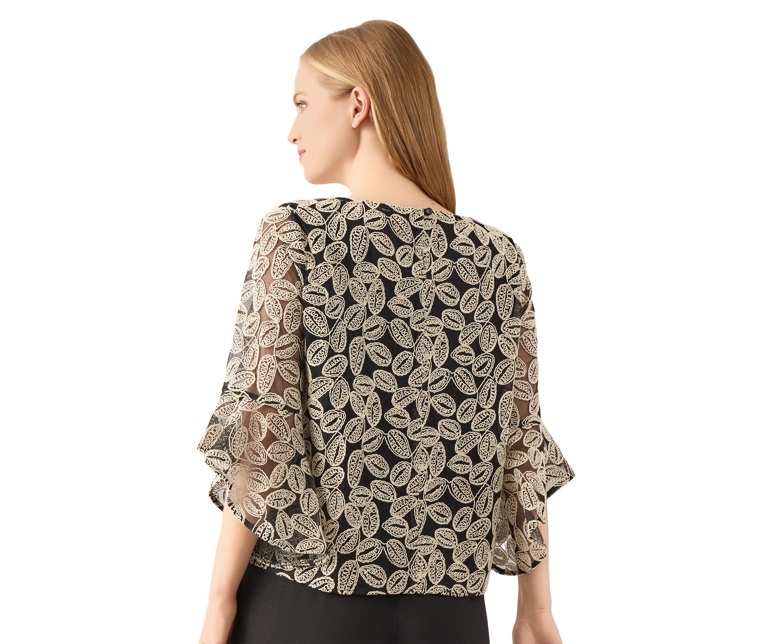Womens Bell Sleeve Printed Blouse