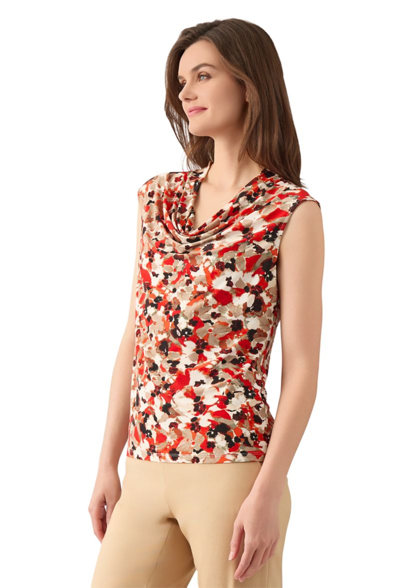 Womens Cap Sleeve Cowl Neck Top 