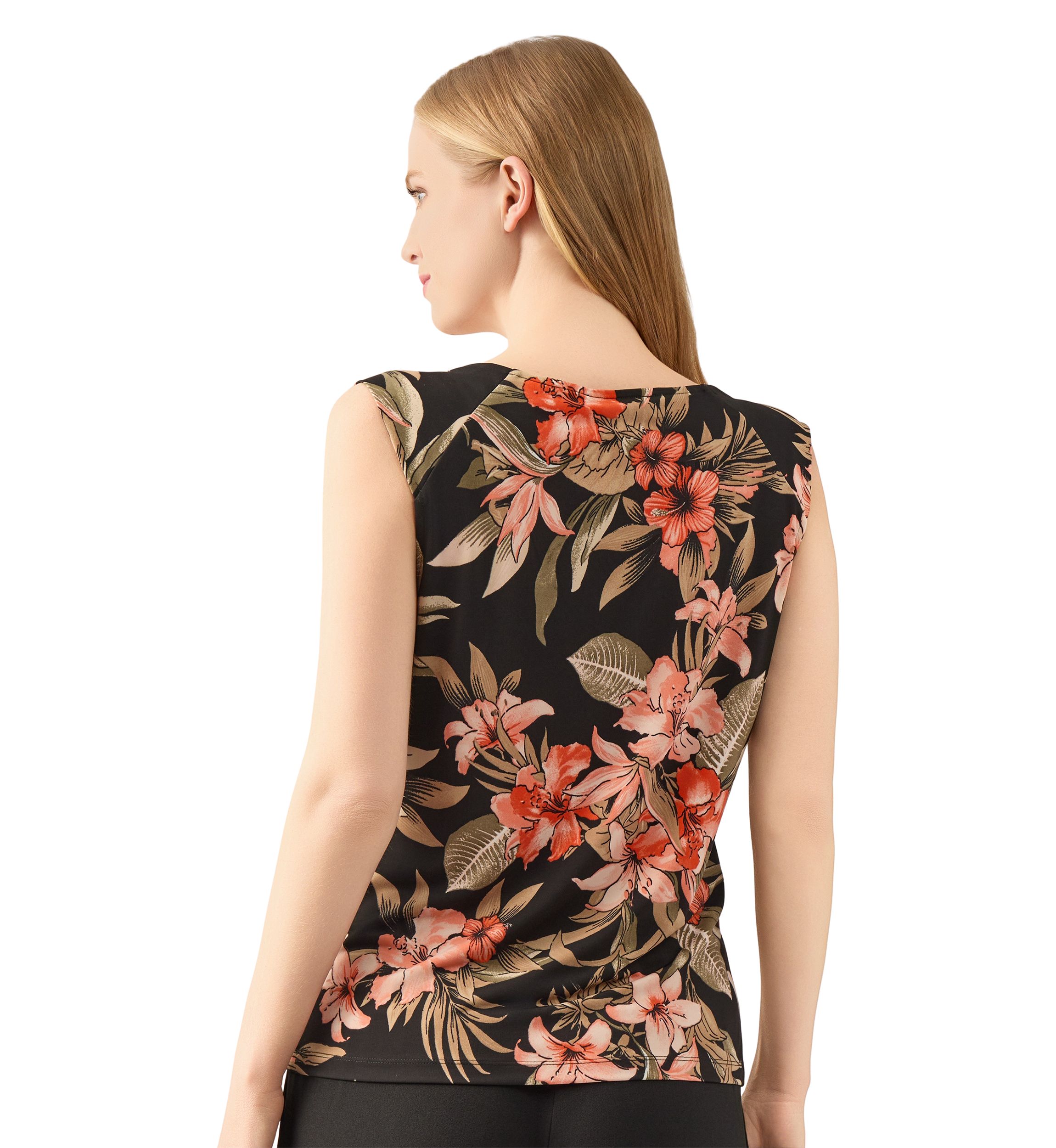 Womens Cowl Neck Printed Top 