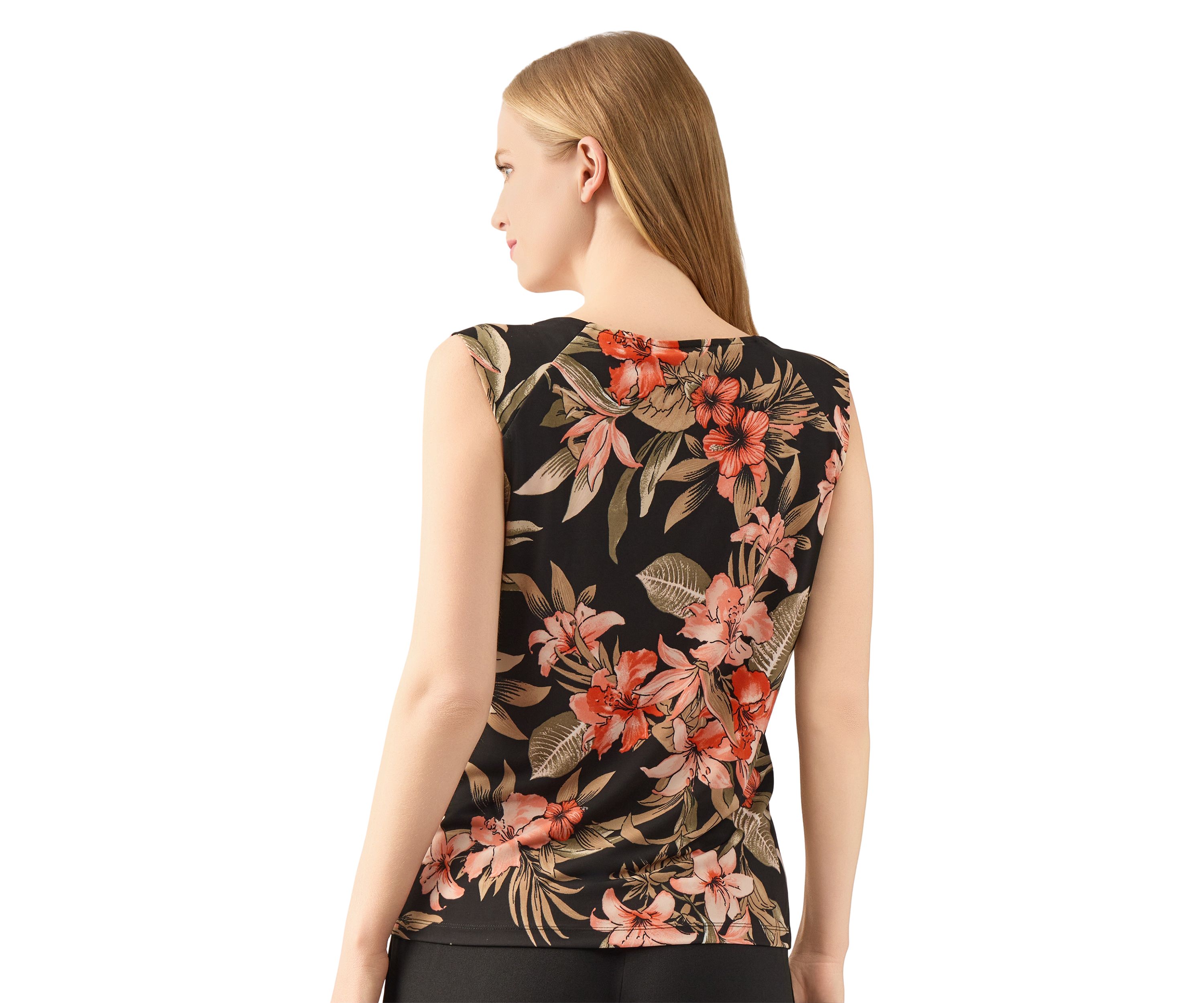 Womens Cowl Neck Printed Top 