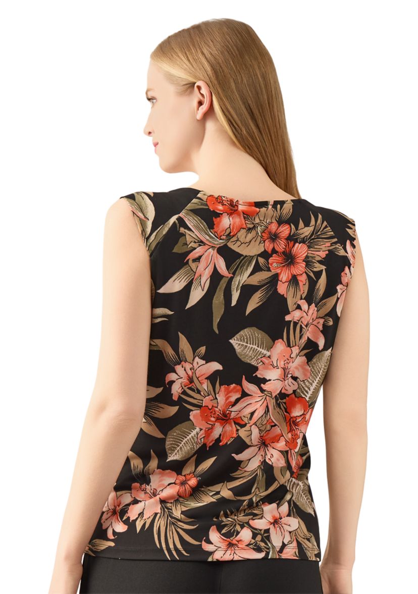 Womens Cowl Neck Printed Top 
