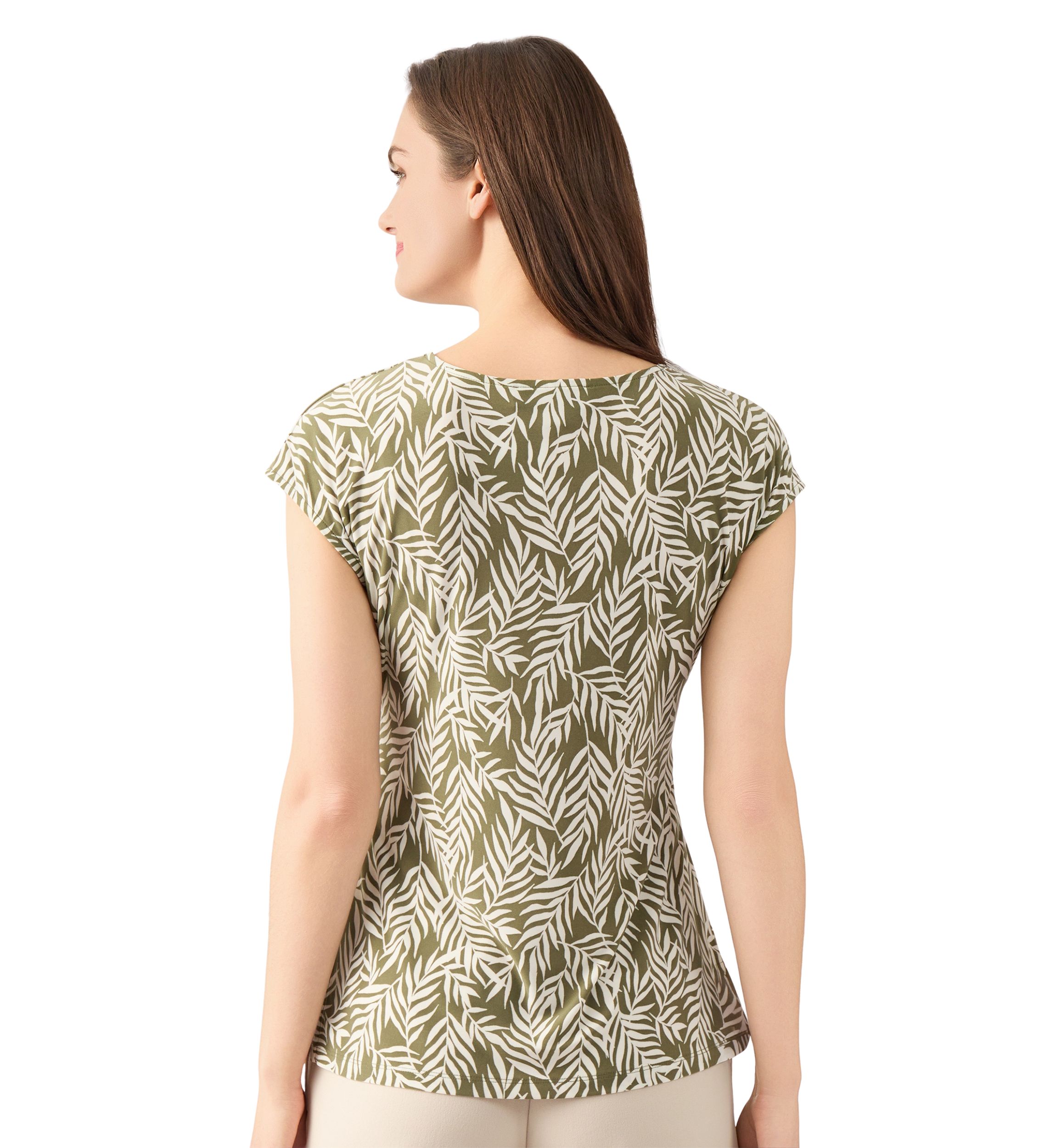 Womens Extended Shoulder Tie Front Top 