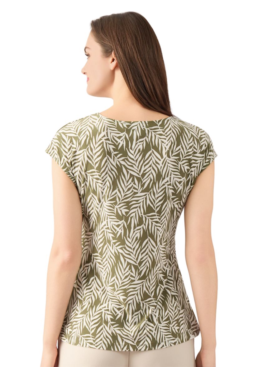 Womens Extended Shoulder Tie Front Top 