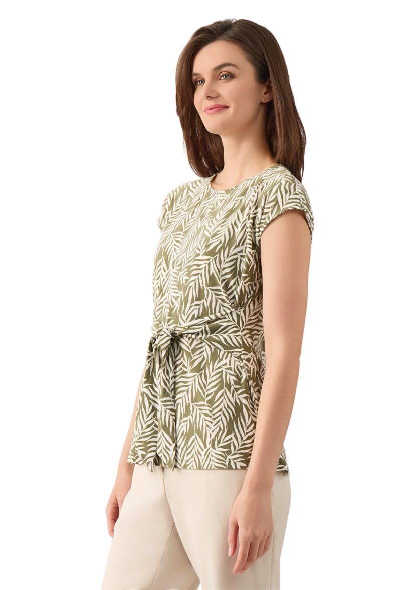 Womens Extended Shoulder Tie Front Top 