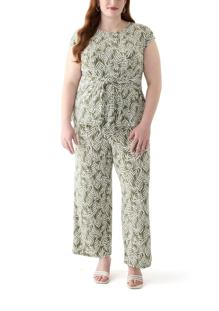 Plus Size Extended Shoulder Printed Top 