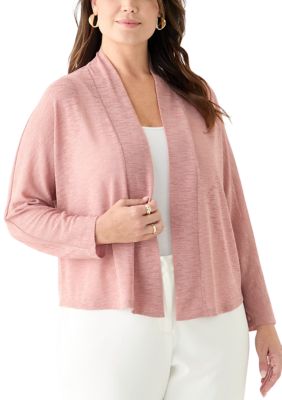 Kasper Women's Plus Size Onion Skin Dolman Sleeve Cardigan, 3X