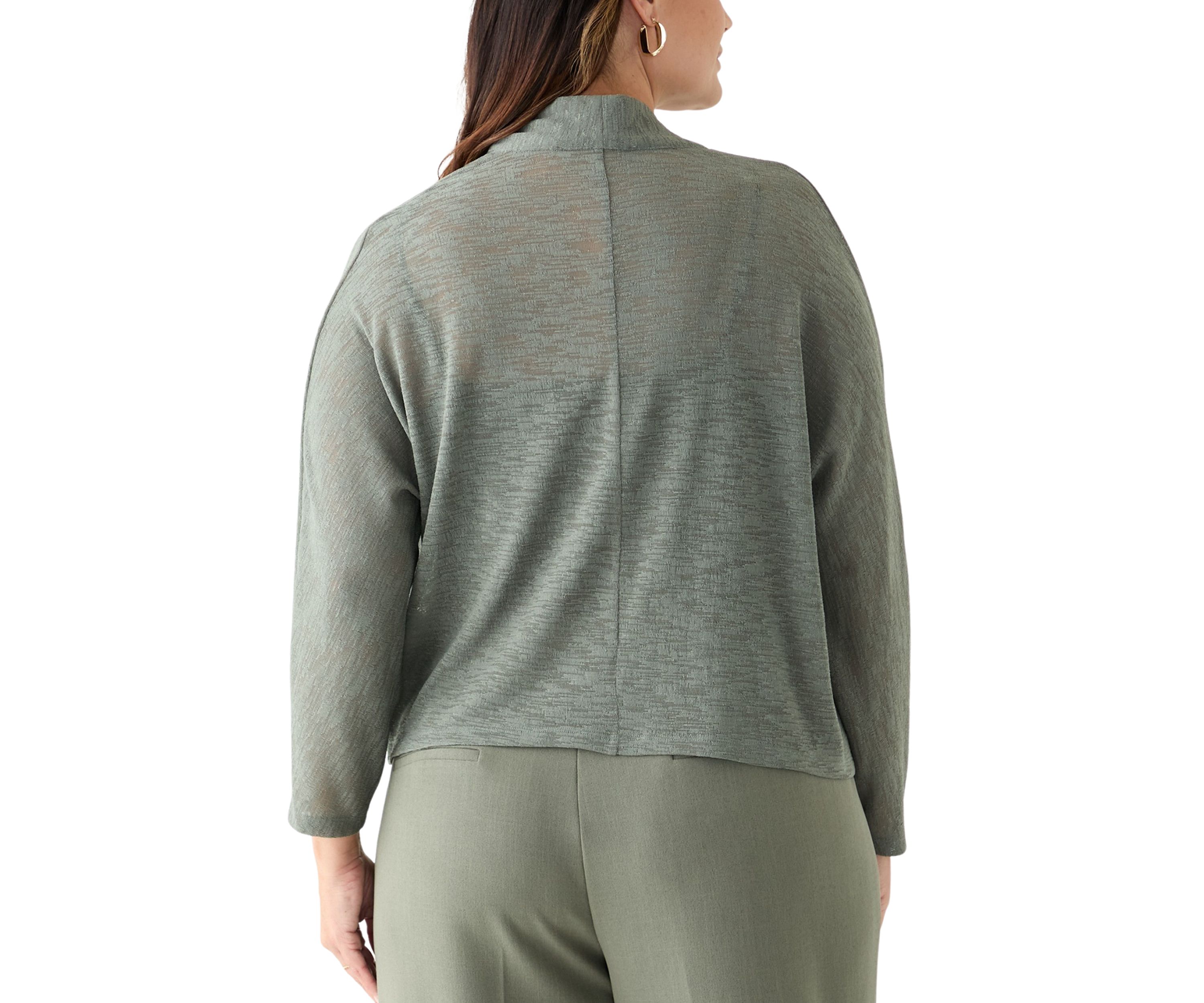 Plus Size Onion Skin Dolman Sleeve Cardigan 