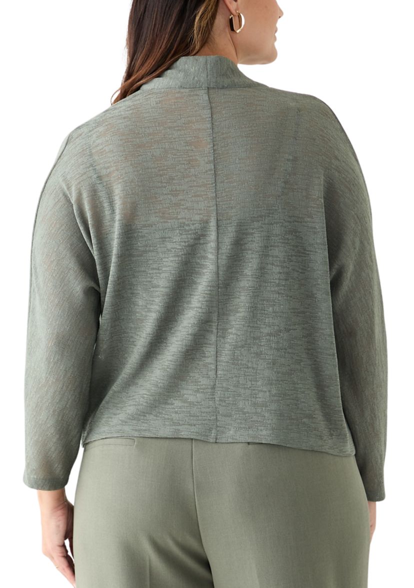 Plus Size Onion Skin Dolman Sleeve Cardigan 