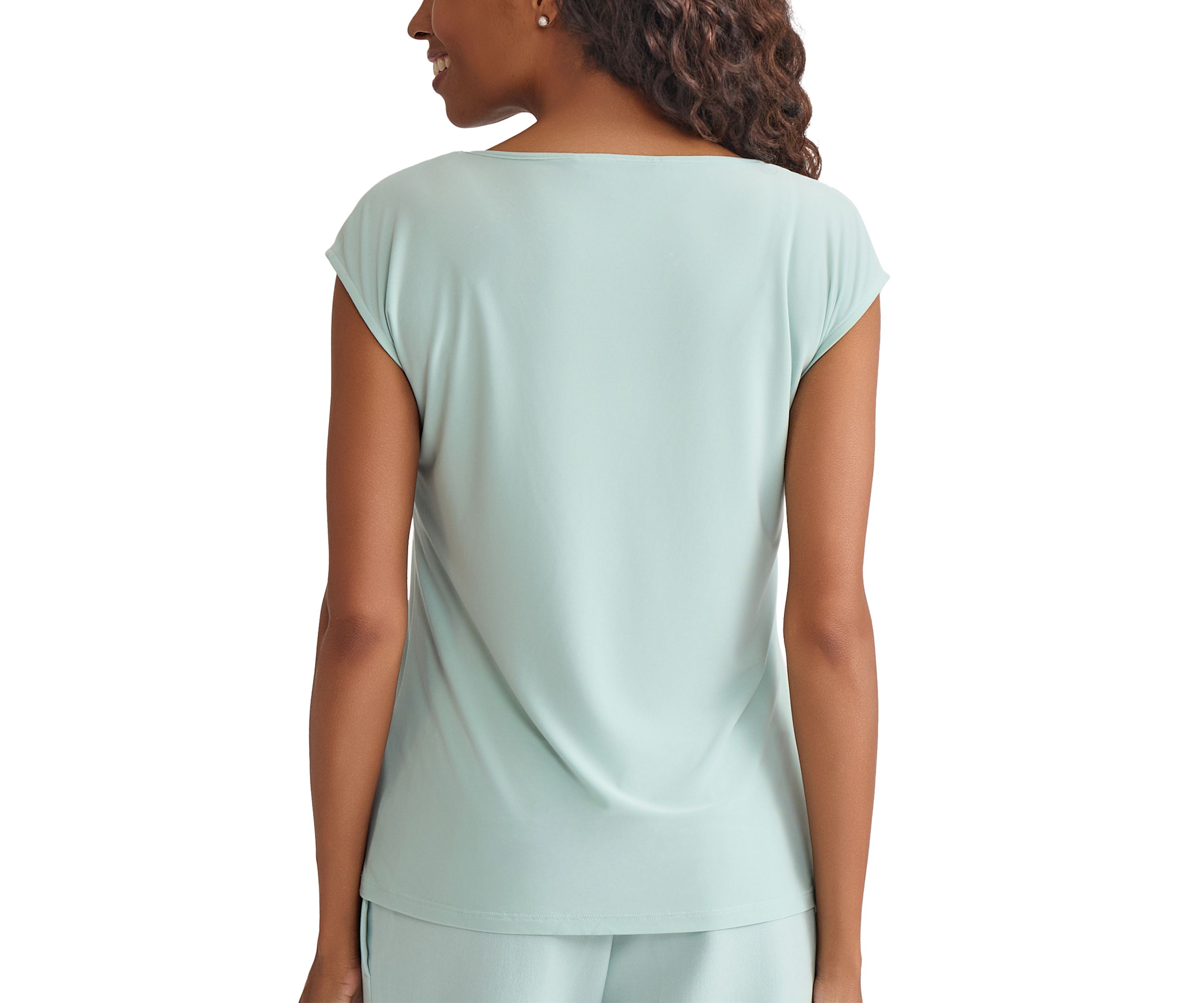 Womens Beaded Neck Knit Top
