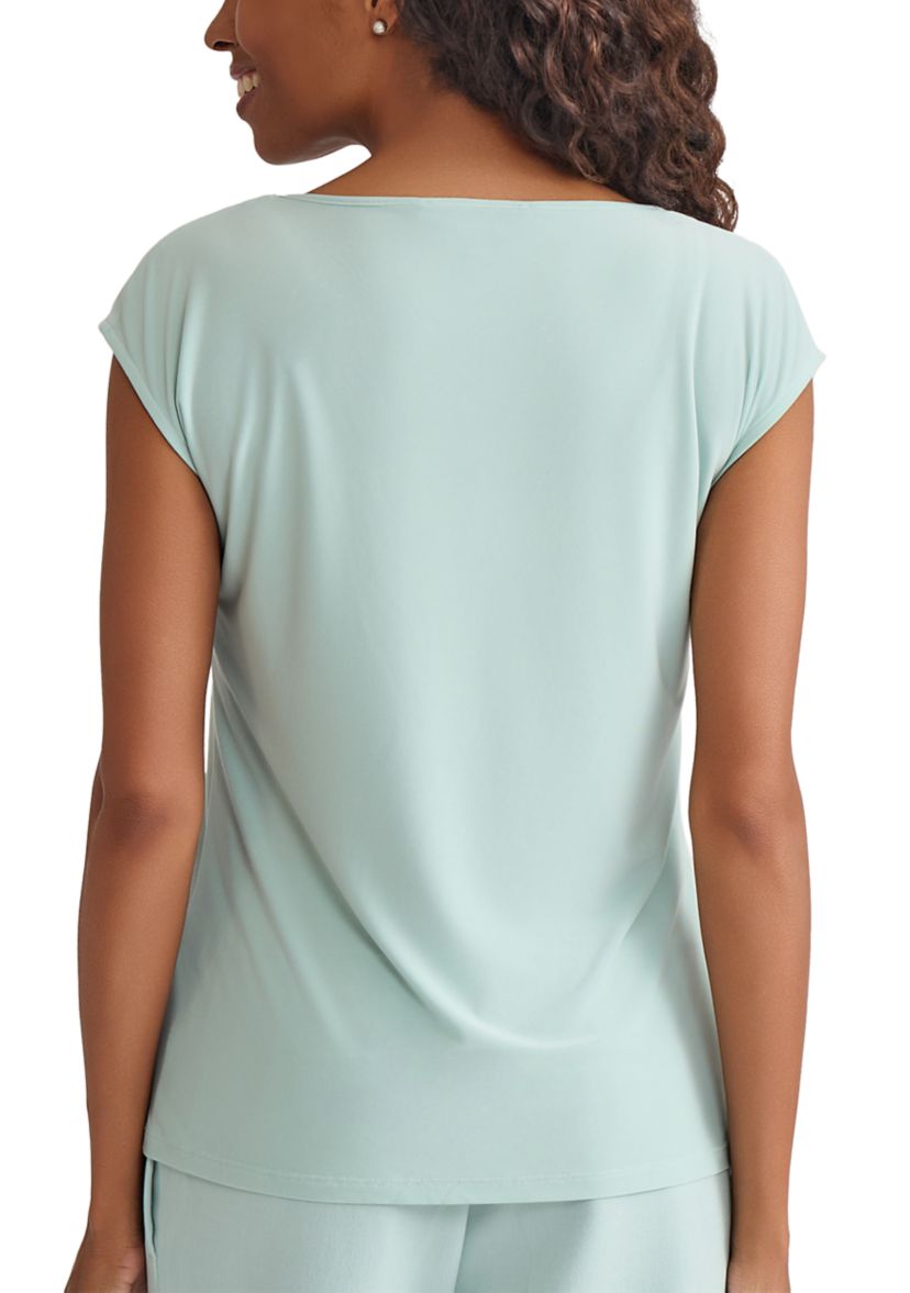 Womens Beaded Neck Knit Top
