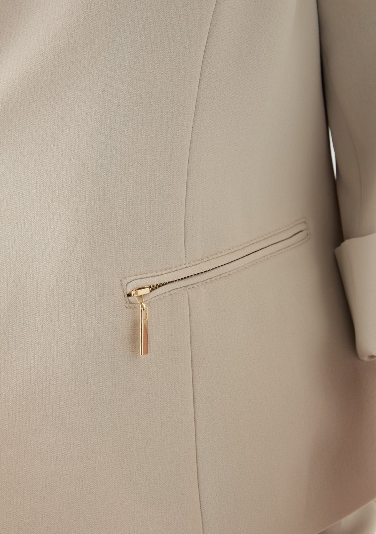 Plus Size One Button Panel Seamed Blazer