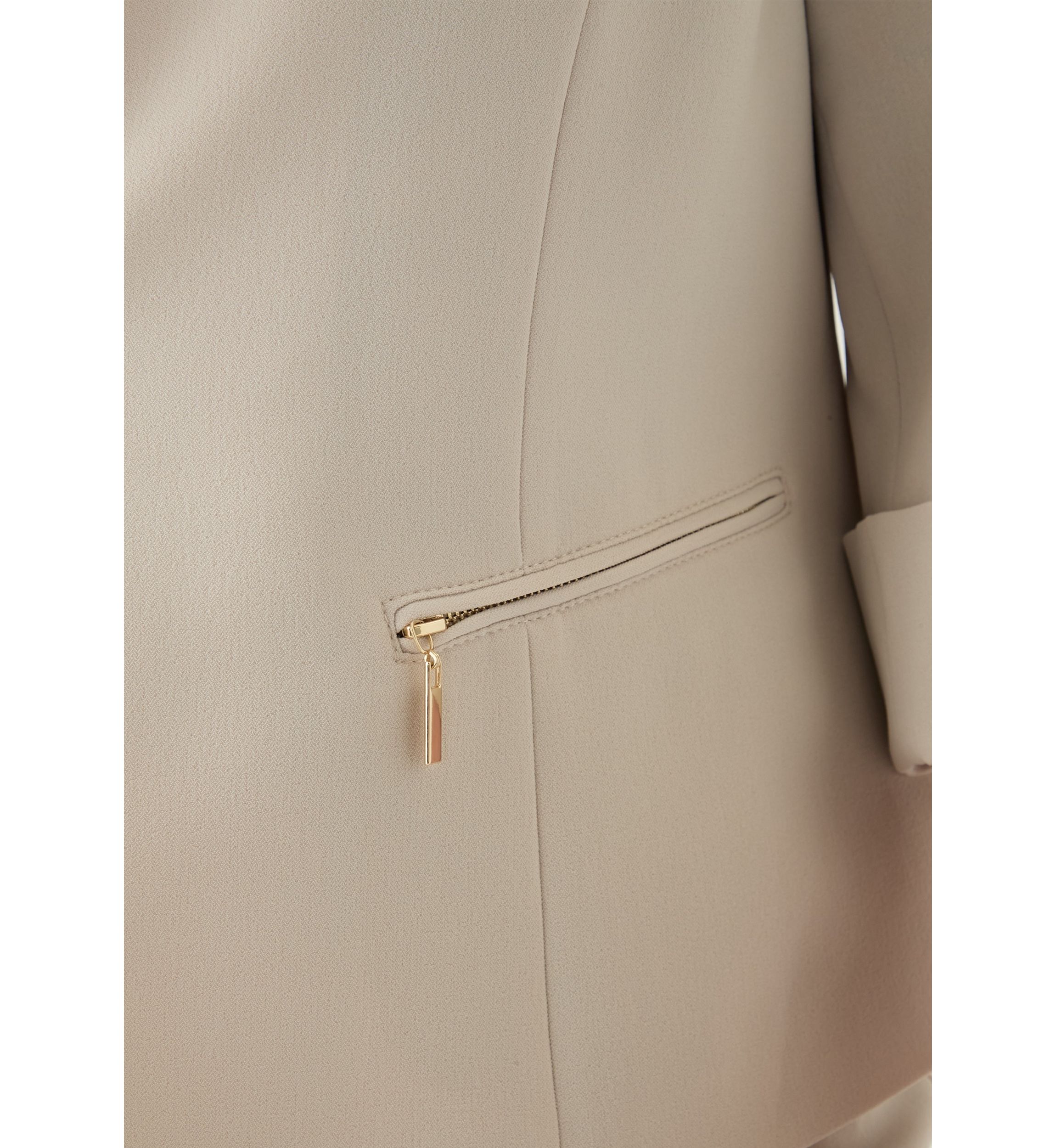 Plus Size One Button Panel Seamed Blazer