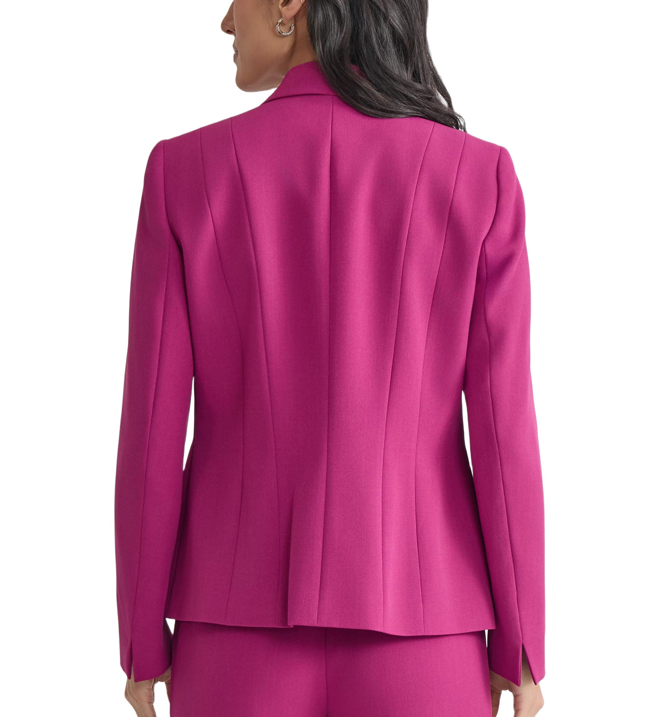 Womens One Button Panel Seamed Blazer