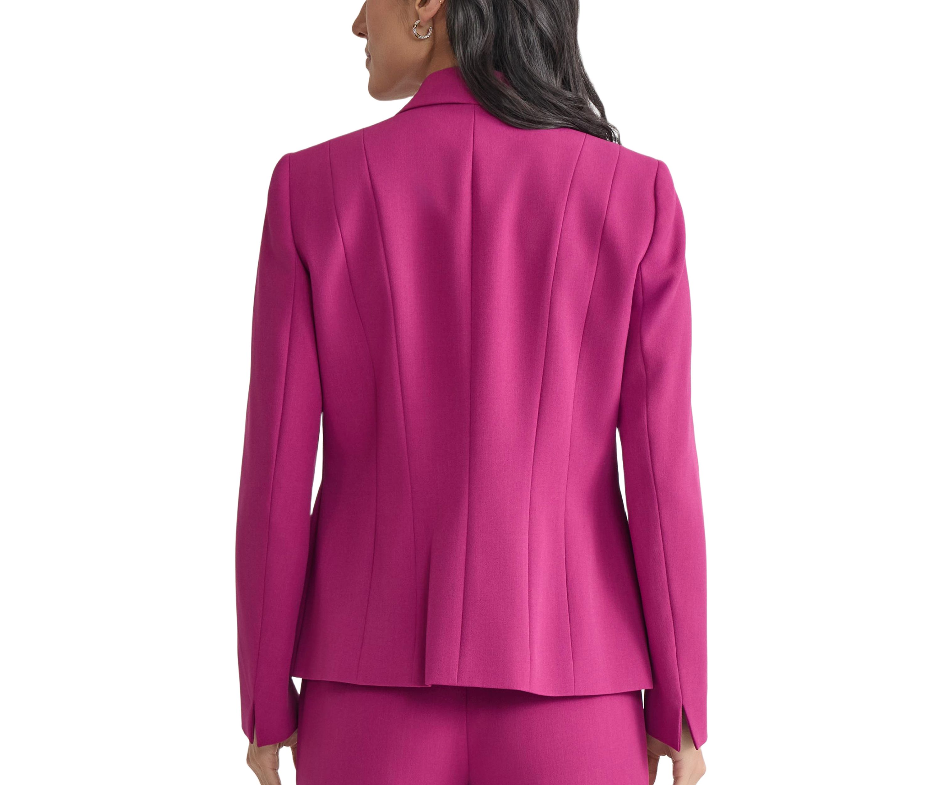 Womens One Button Panel Seamed Blazer