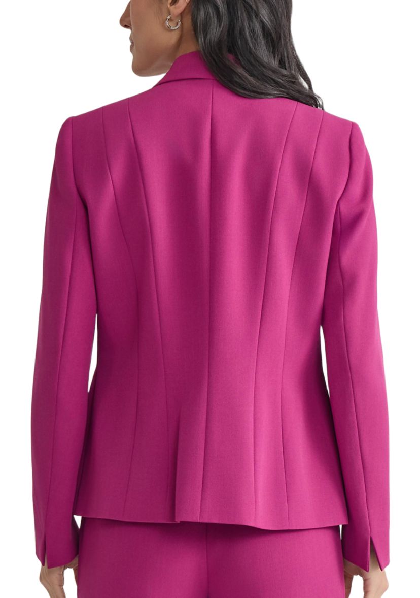 Womens One Button Panel Seamed Blazer