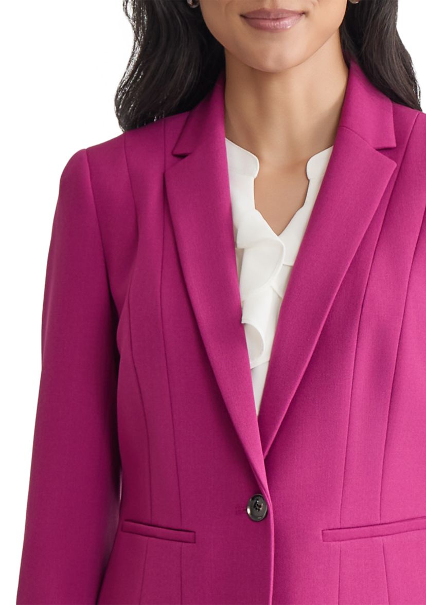 Womens One Button Panel Seamed Blazer