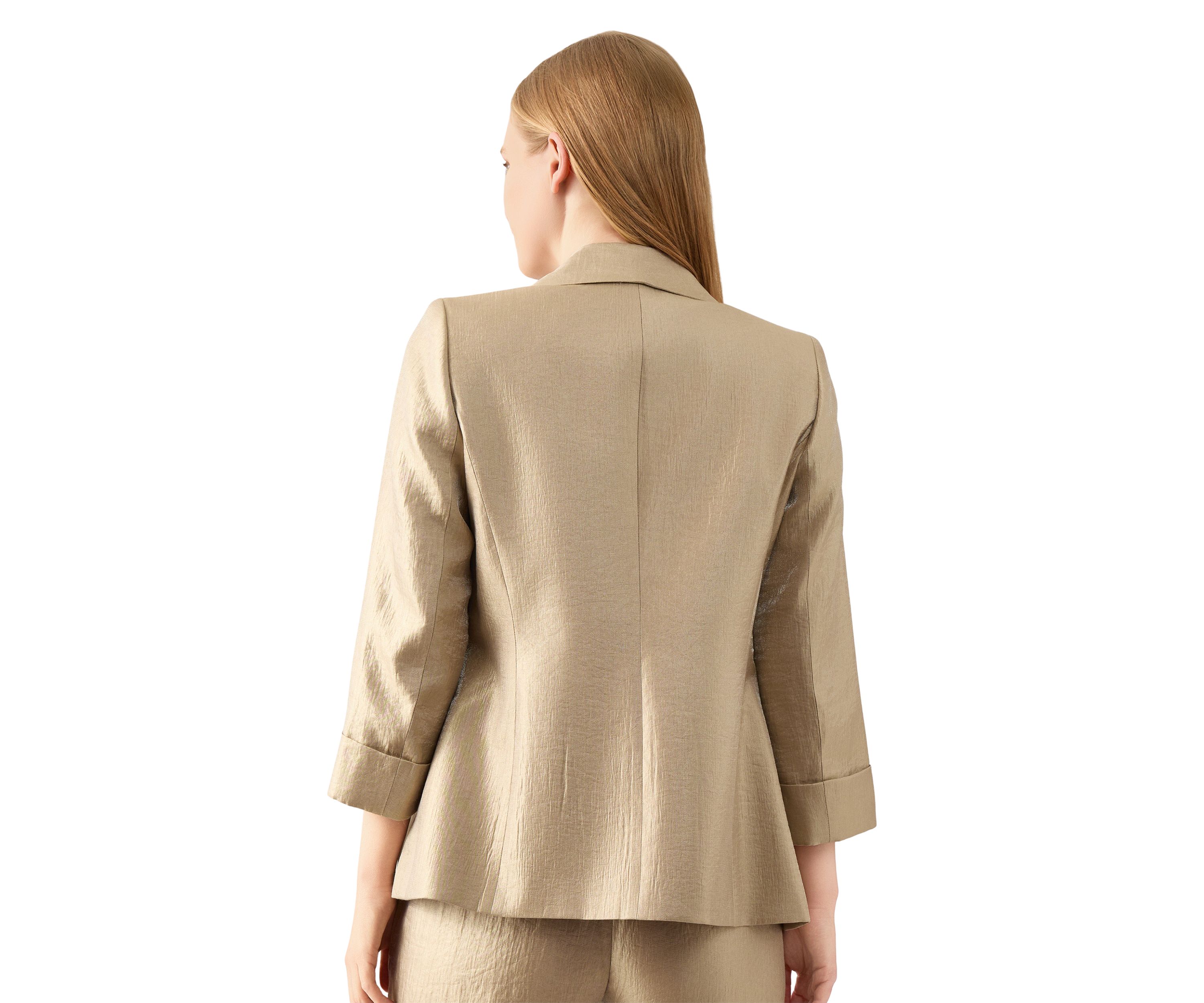 Womens Drake Neck Shimmer Twill Topper