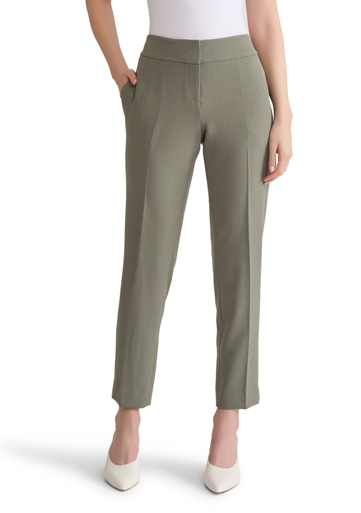 Womens Stretch Crepe Slim Leg Pants
