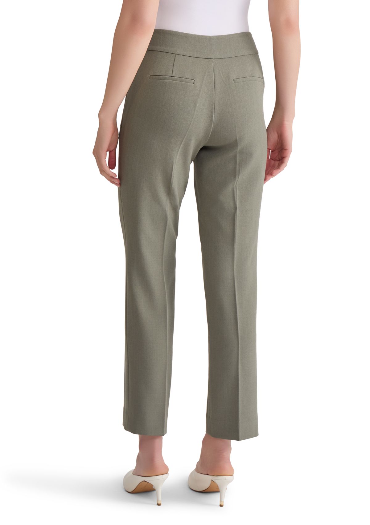 Womens Stretch Crepe Slim Leg Pants
