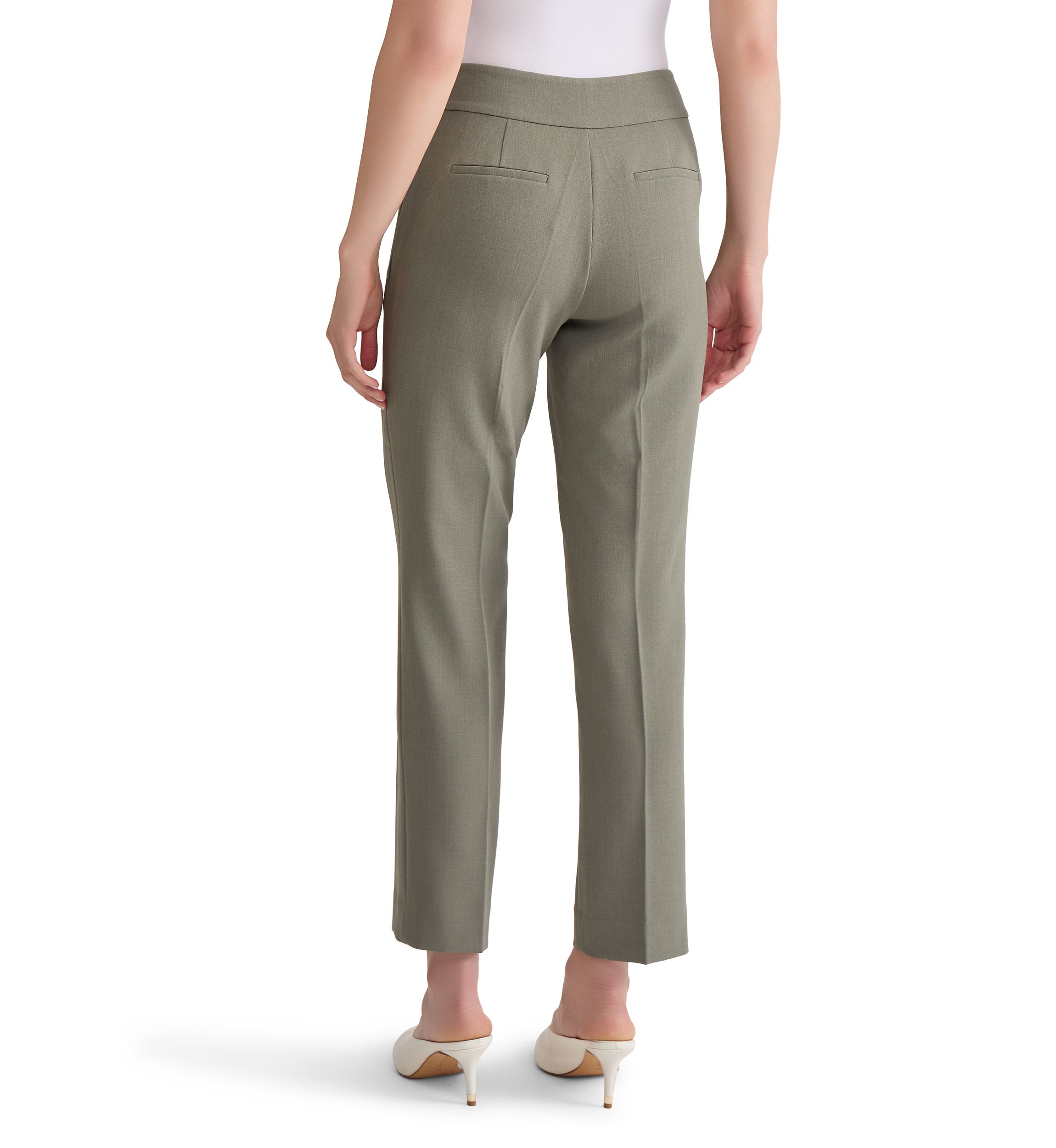 Womens Stretch Crepe Slim Leg Pants