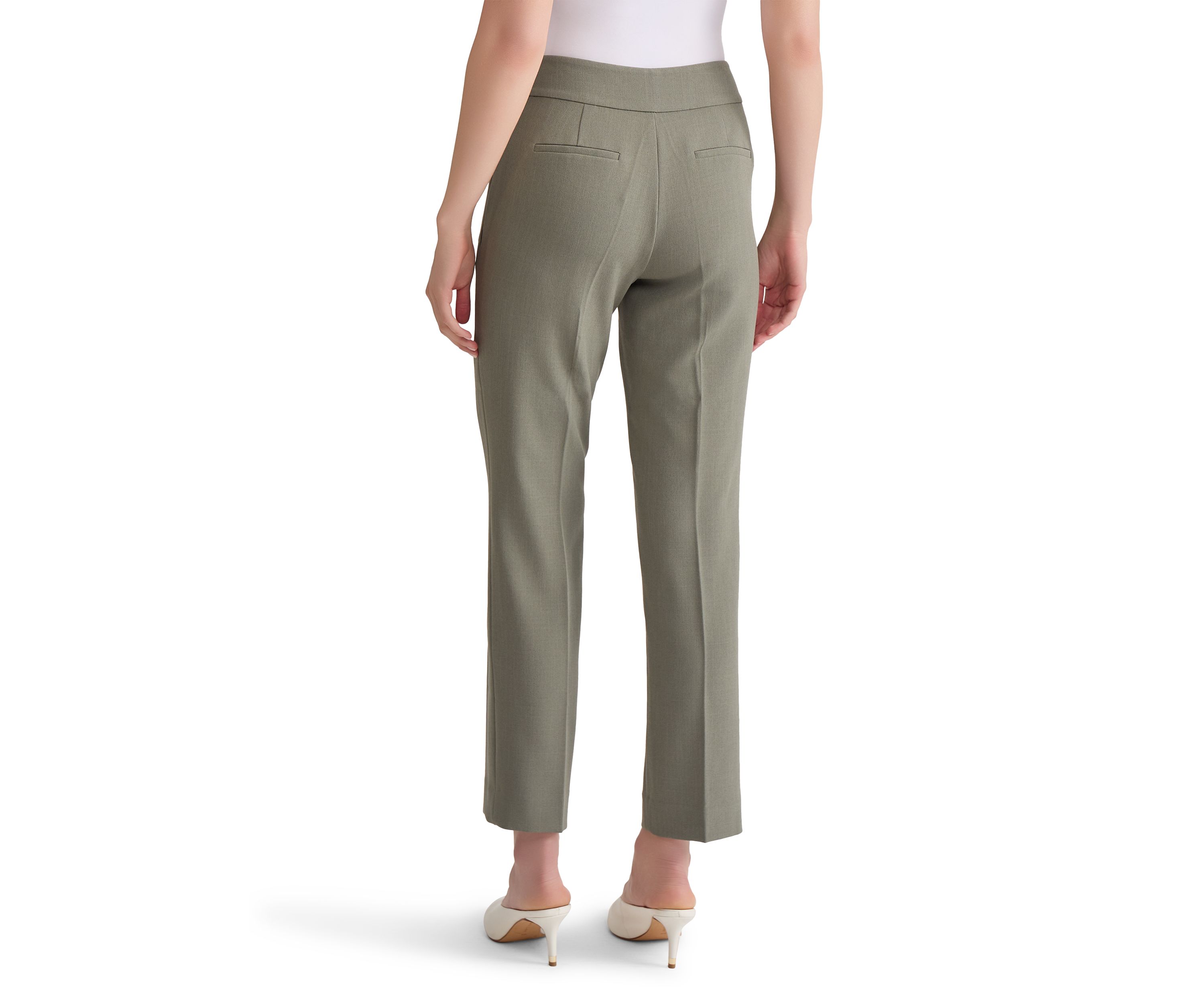 Womens Stretch Crepe Slim Leg Pants