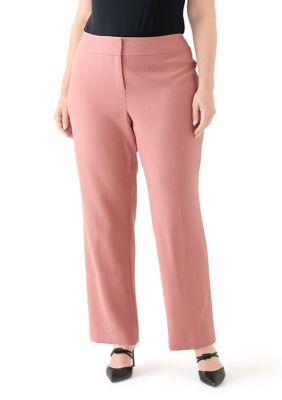 Kasper Women's Plus Size Fly Front Slim Pants, 14W