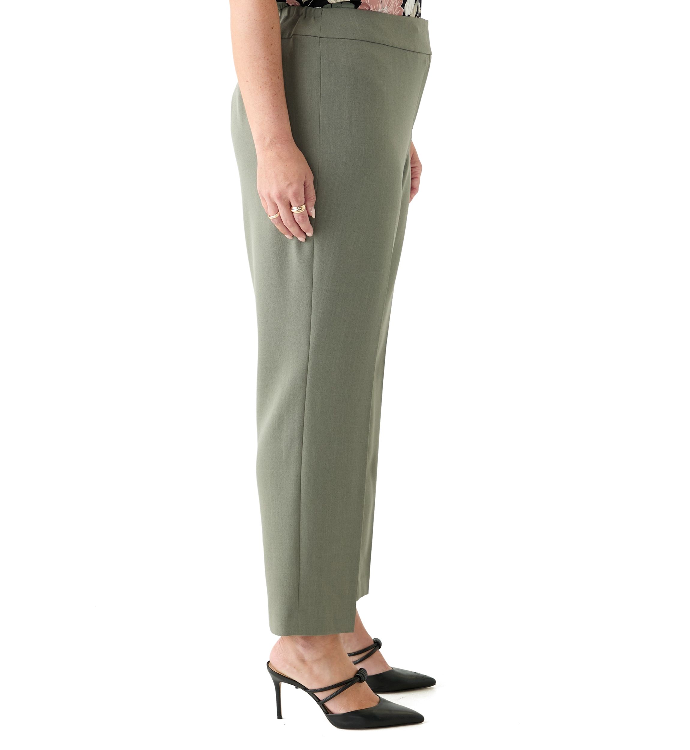 Plus Size Fly Front Slim Pants