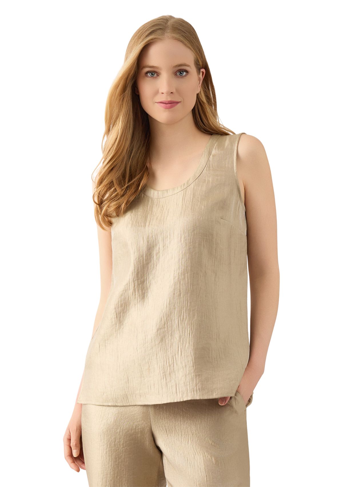 Womens Sleeveless Scoop Neck Tank Top