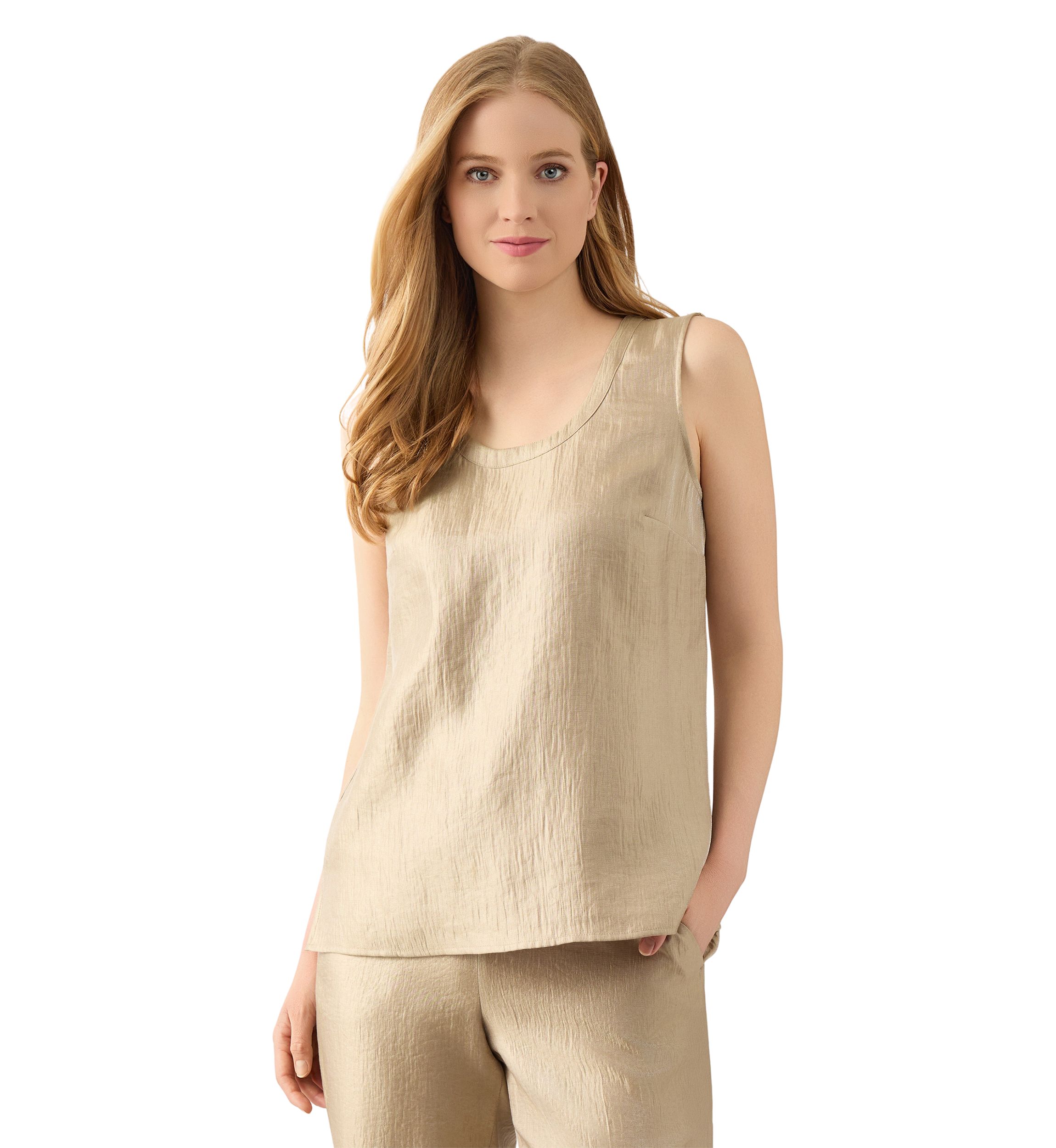 Womens Sleeveless Scoop Neck Tank Top