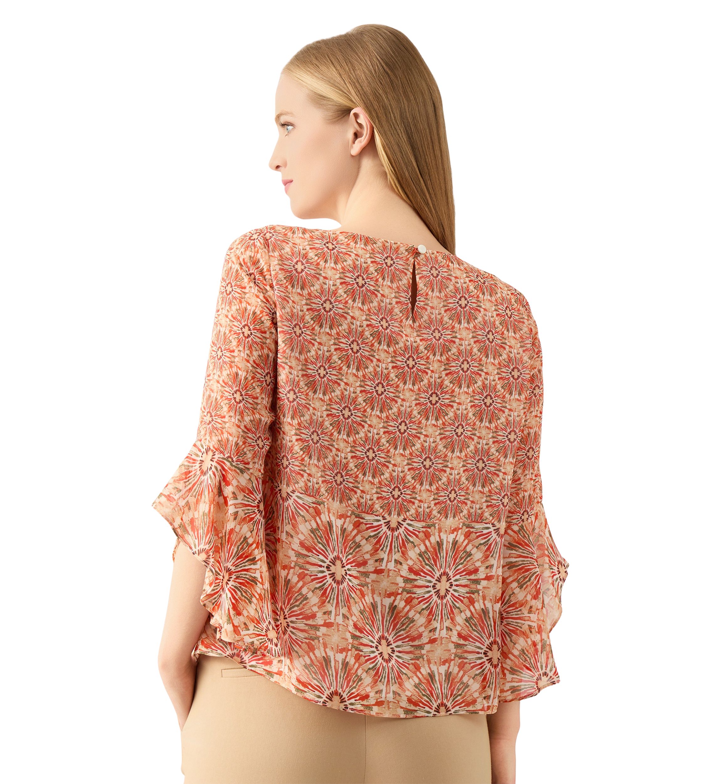 Petite Ruffle Sleeve Blouse