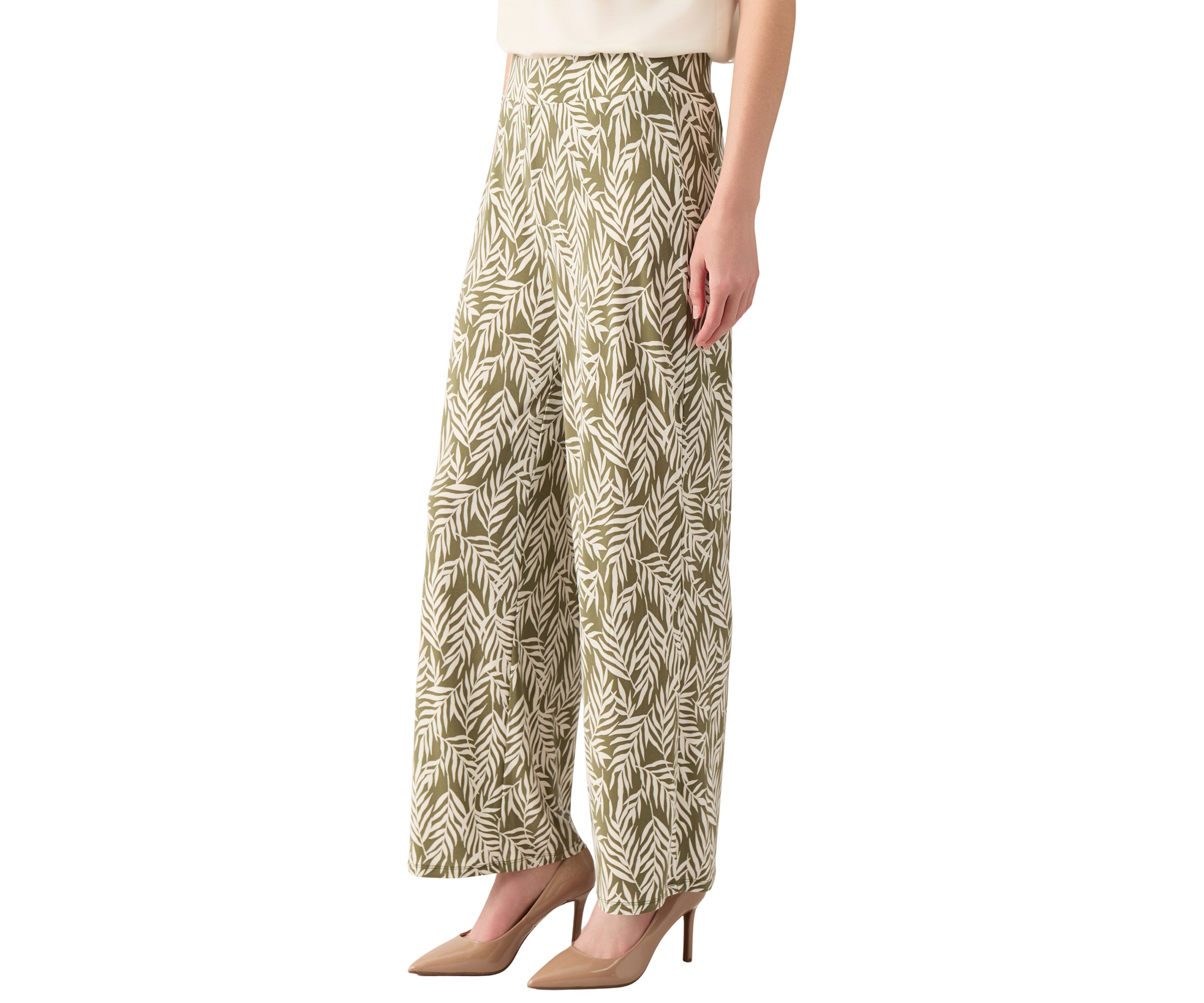 Womens Pull On Wide Ankle Pants
