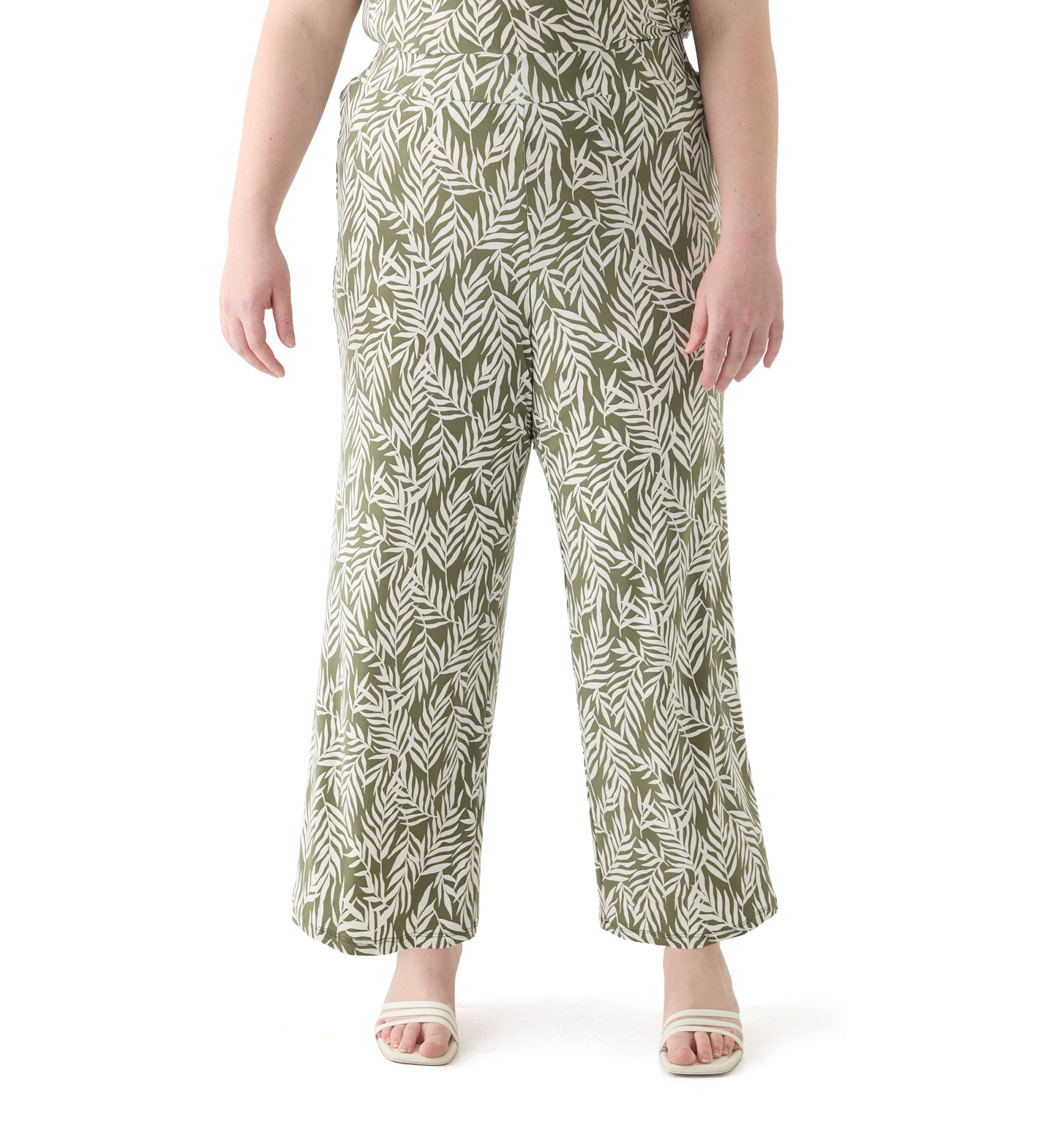 Plus Size Wide Leg Ankle Pants
