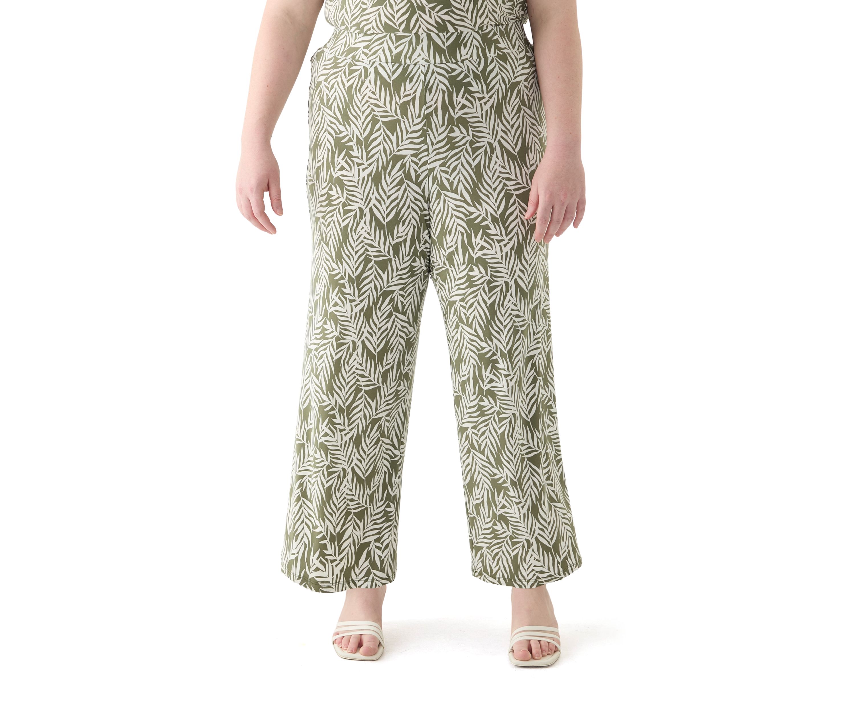 Plus Size Wide Leg Ankle Pants