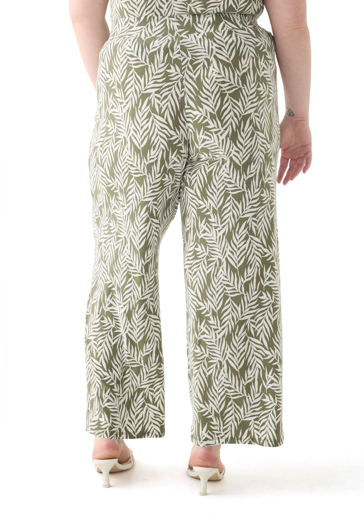 Plus Size Wide Leg Ankle Pants