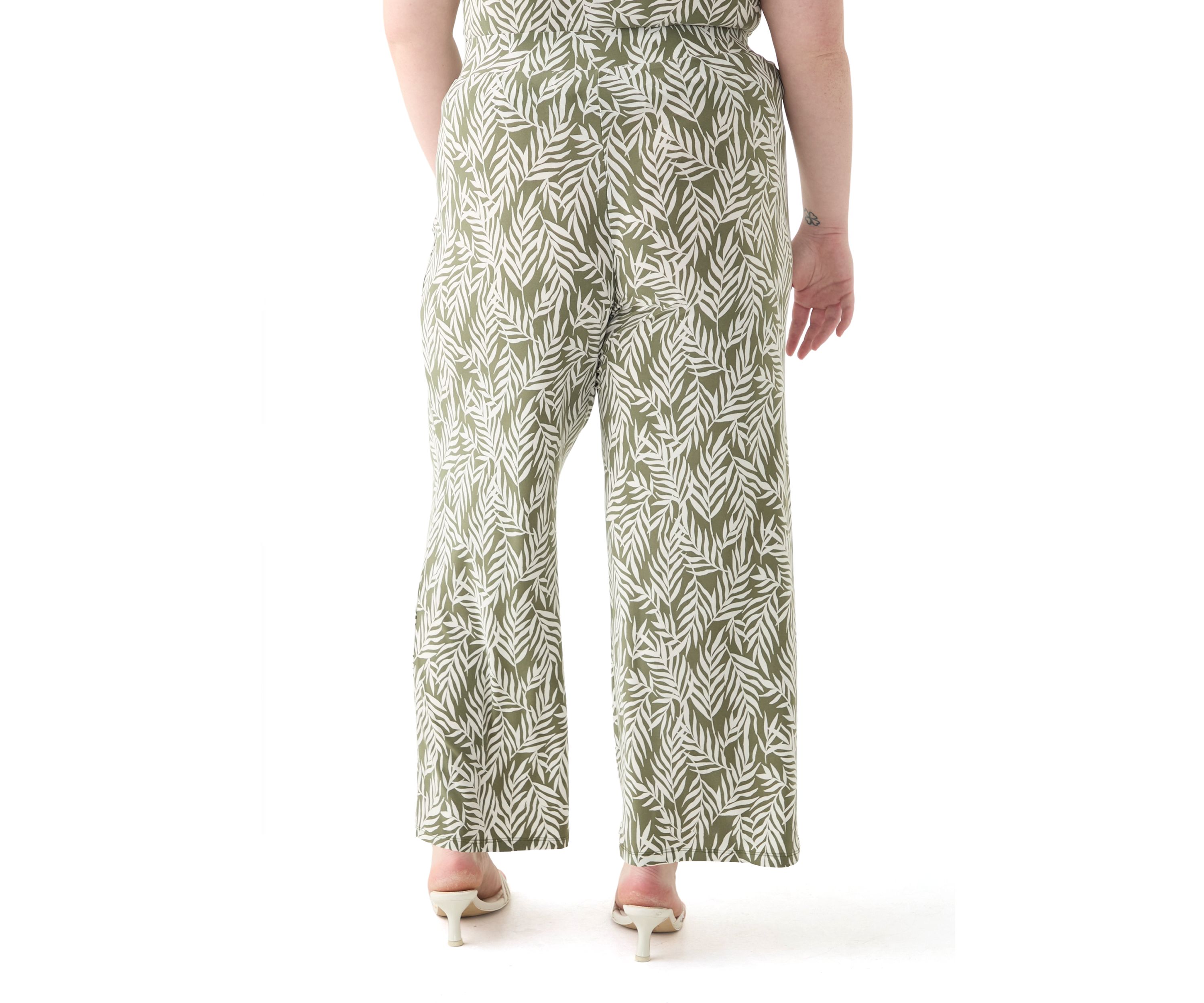 Plus Size Wide Leg Ankle Pants