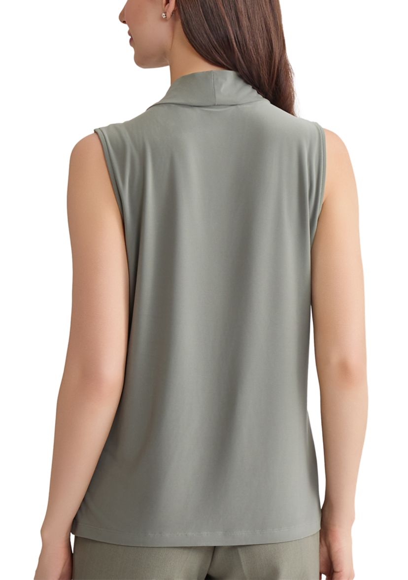 Womens Sleeveless Knot Front Knit Top