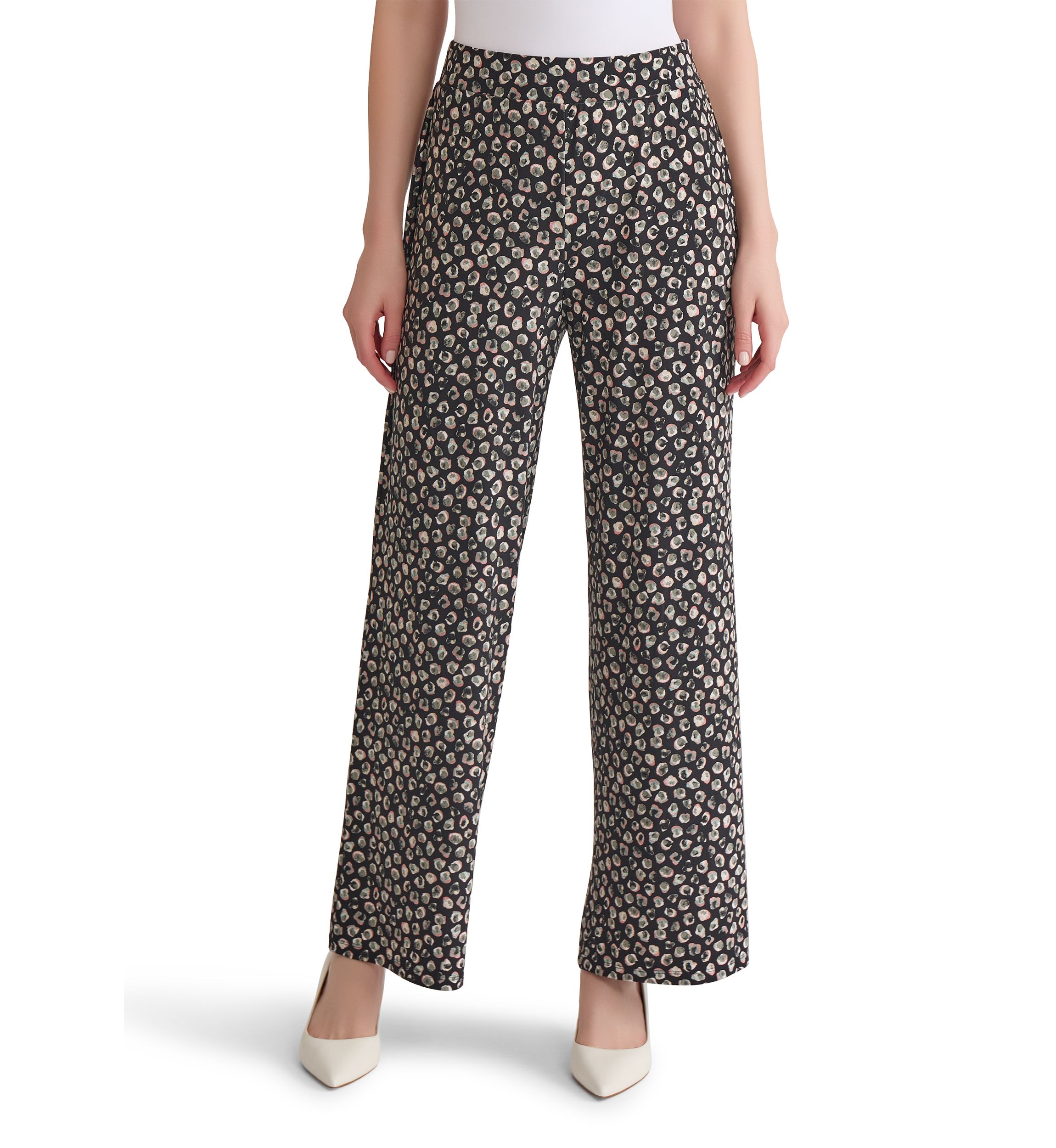 Womens Printed Pull On Knit Ankle Pants