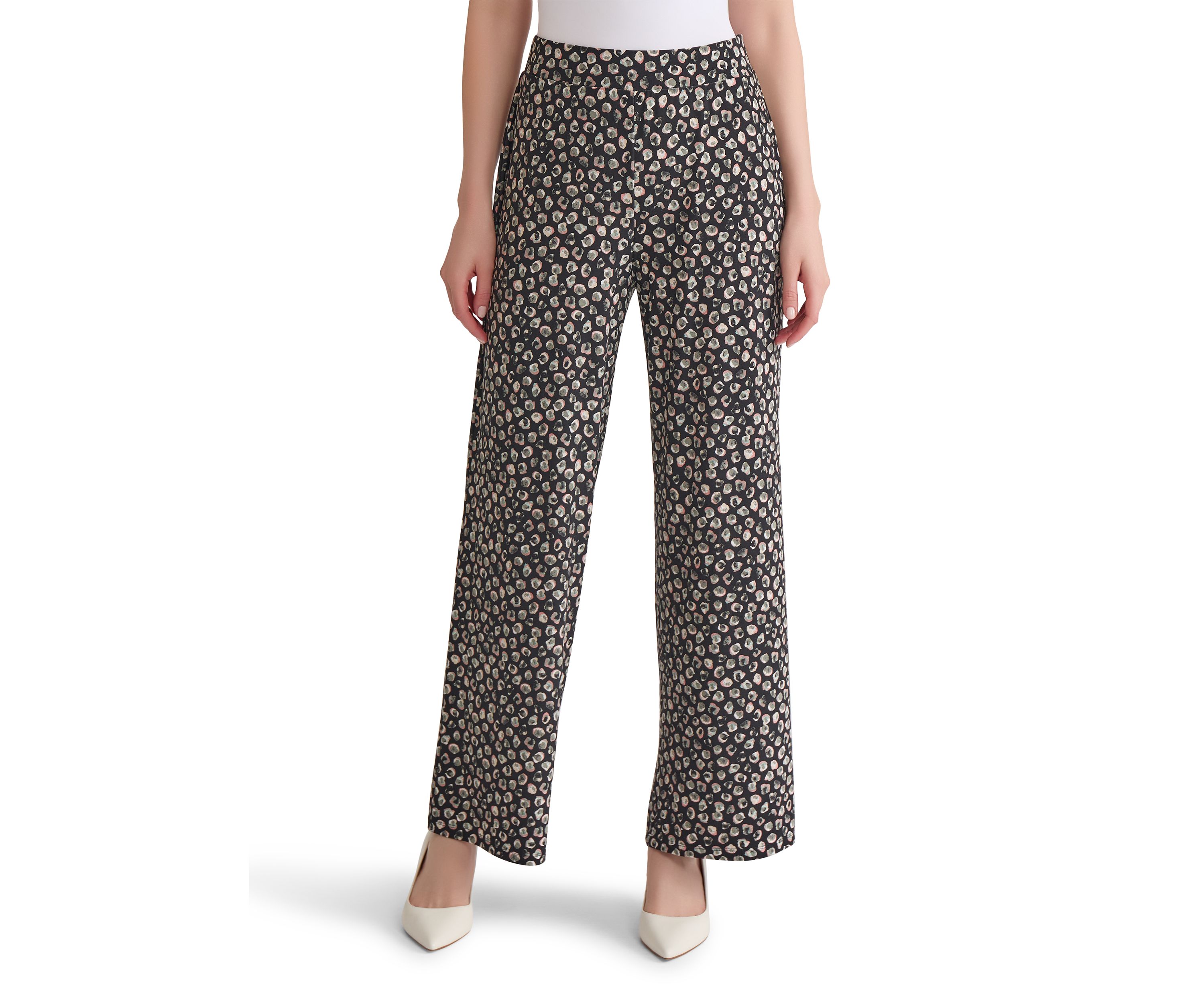 Womens Printed Pull On Knit Ankle Pants