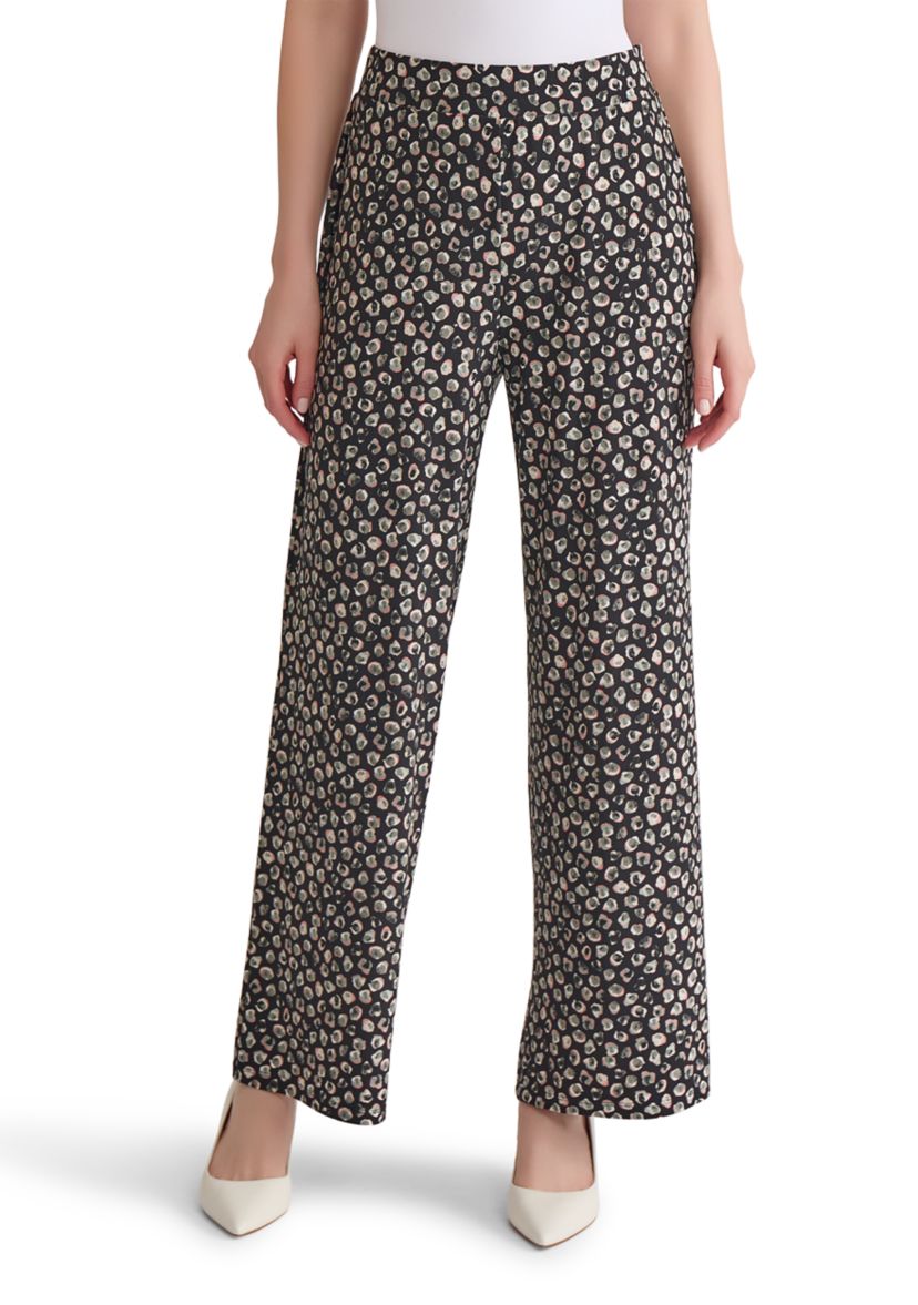 Womens Printed Pull On Knit Ankle Pants