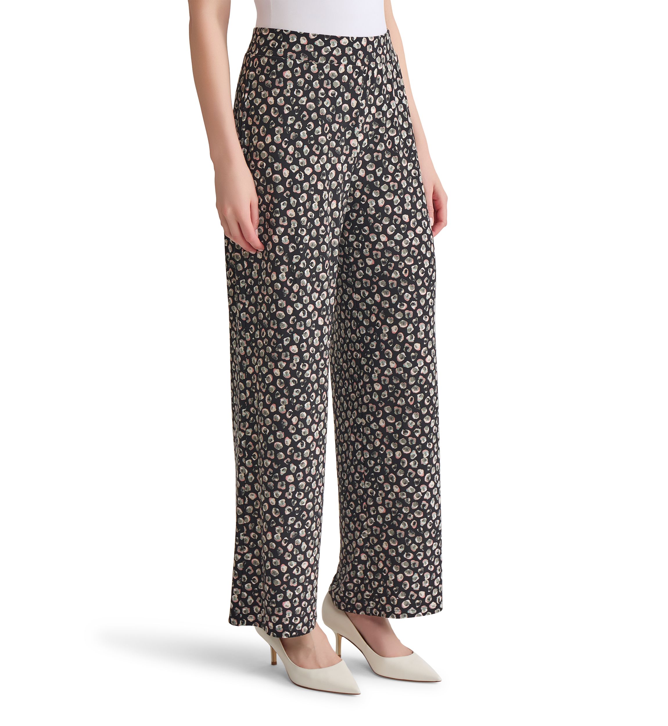 Womens Printed Pull On Knit Ankle Pants