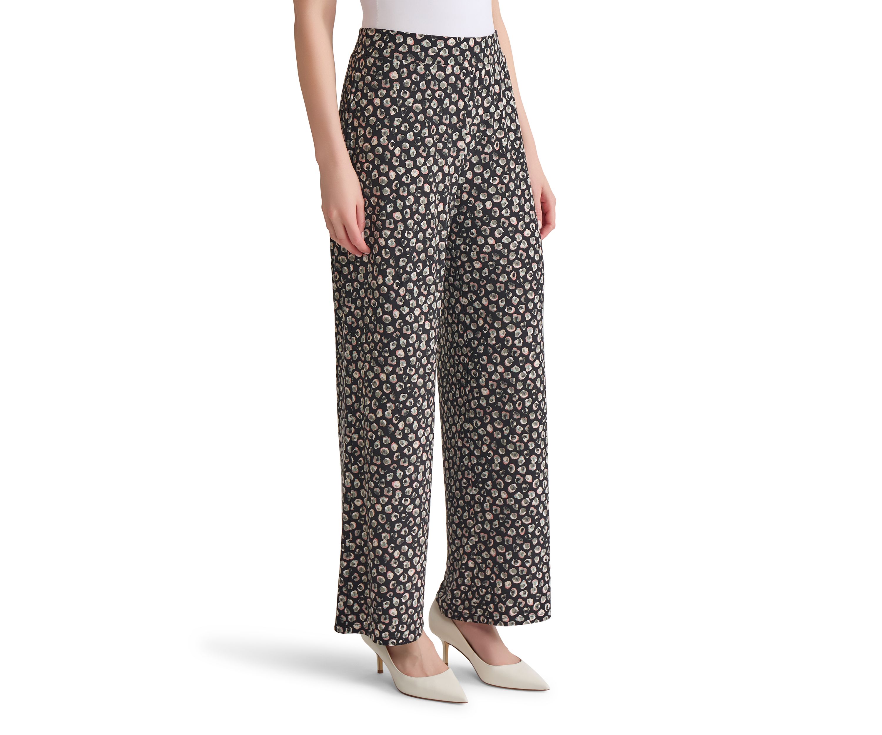 Womens Printed Pull On Knit Ankle Pants