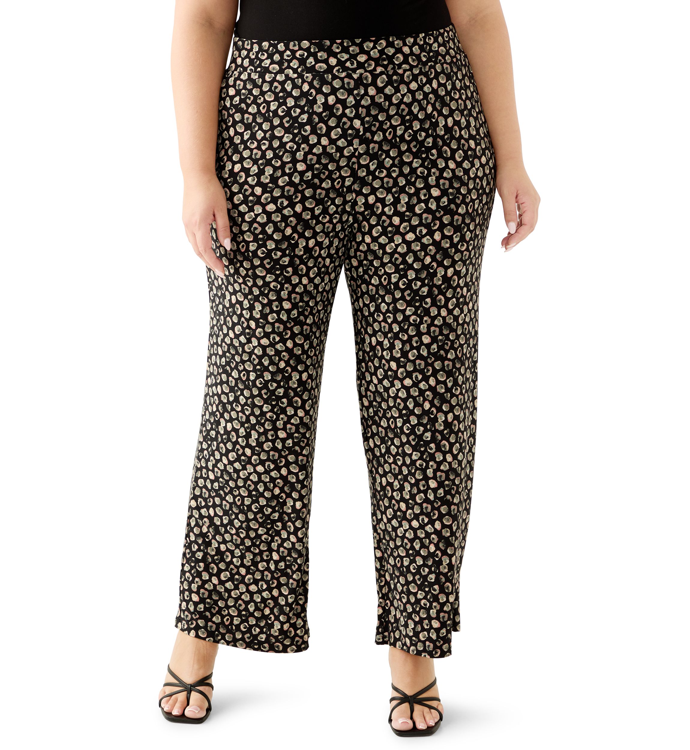 Plus Size Pull On Knit Ankle Pants