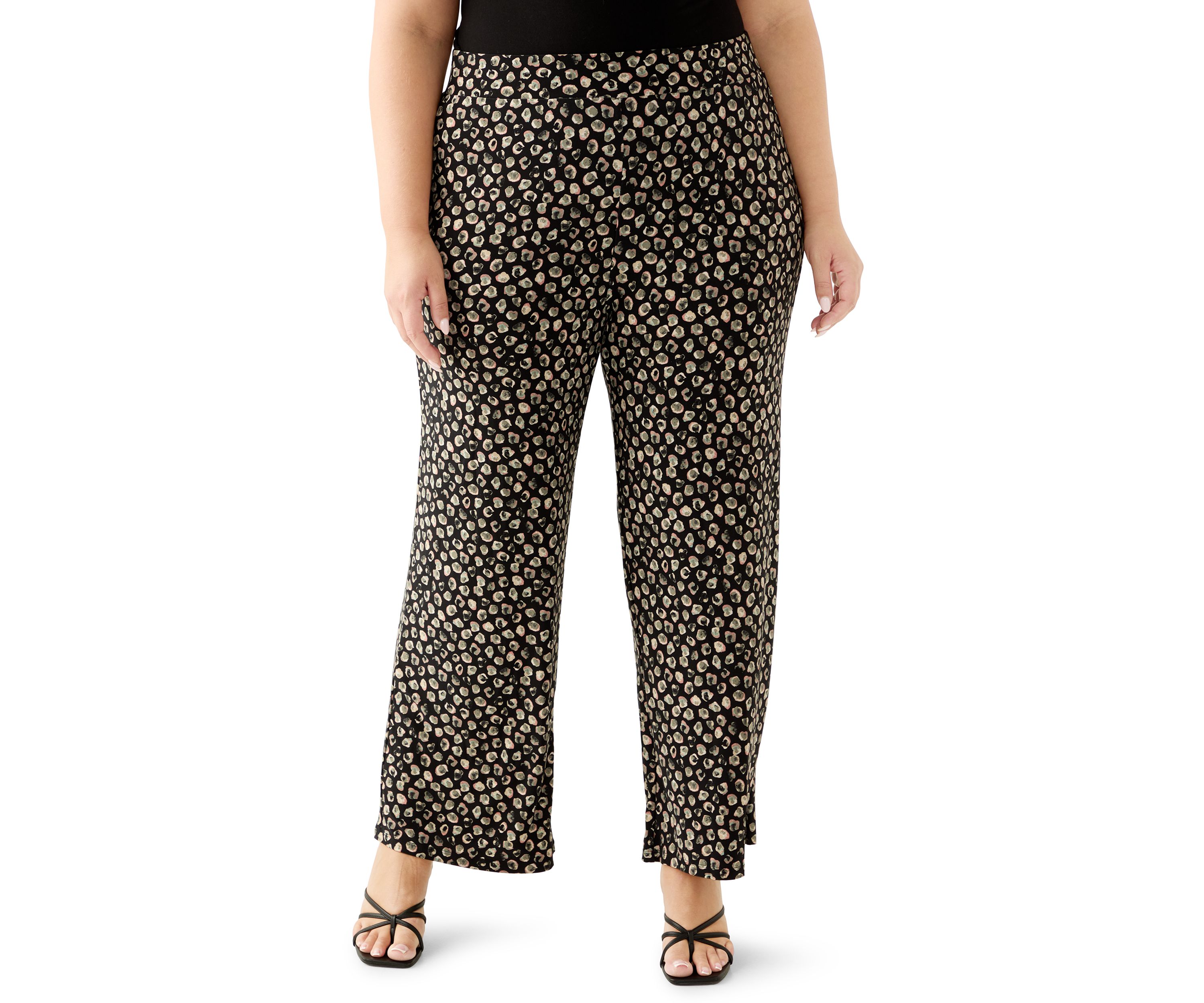Plus Size Pull On Knit Ankle Pants